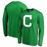 Men's Cleveland Indians Fanatics Branded Kelly Green St. Patrick's Day White Logo Long Sleeve T-Shirt,baseball caps,new era cap wholesale,wholesale hats
